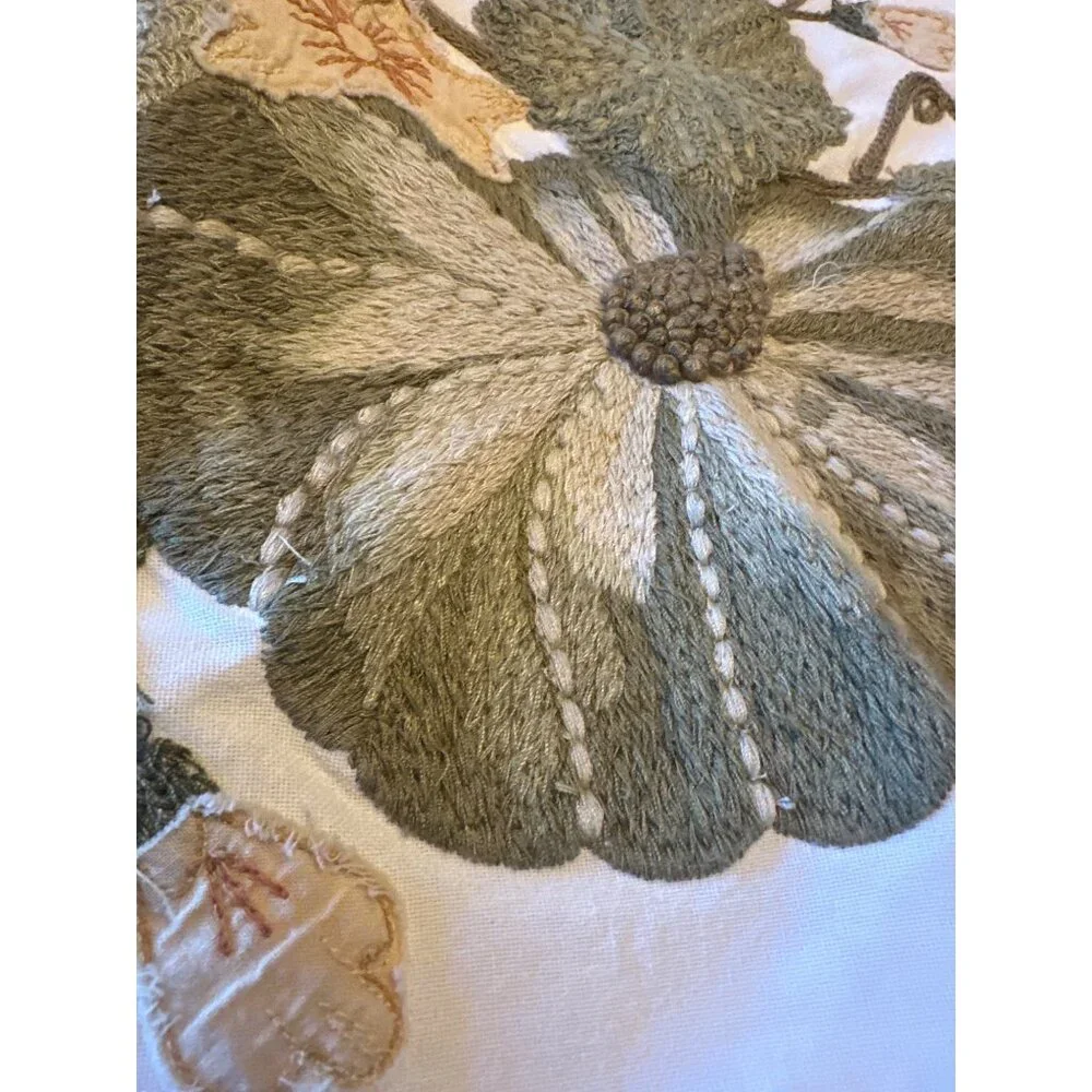 Embroidered Pumpkin Decorative Pillow‎ Covers 20x20 Inches Set Of 2 Pottery Barn
